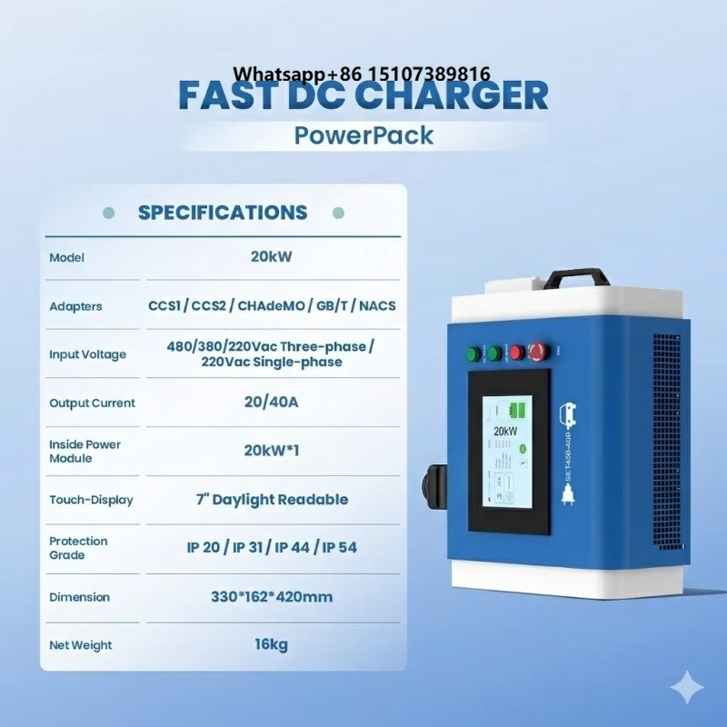 Chargeur rapide portable pour  - Portable Dc Fast Charger 20Kw Ccs2 avis et prix
