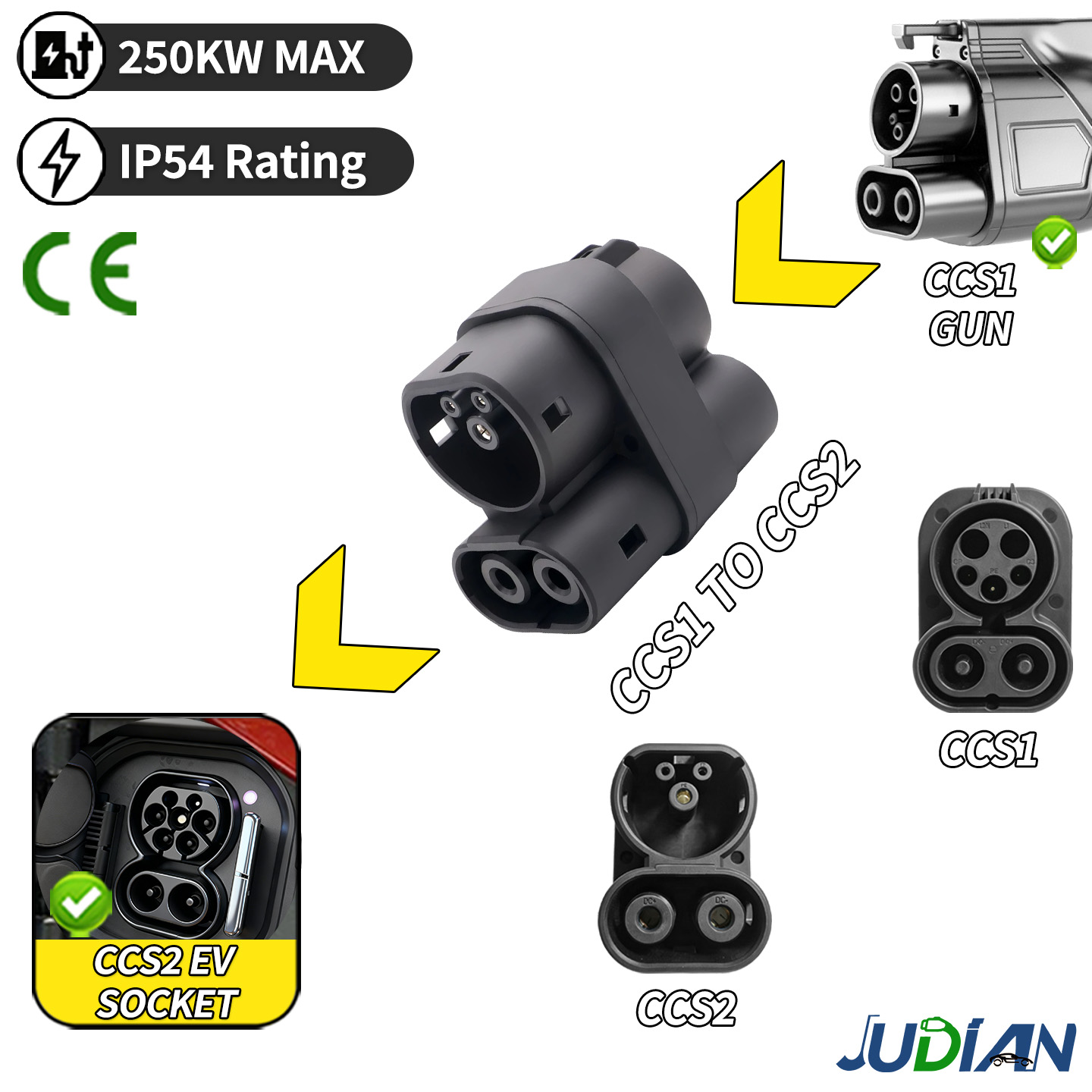 Adaptateur de charge rapide DC - Ccs2 To Ccs1 Fast Charge Adapter 250Kw avis et prix