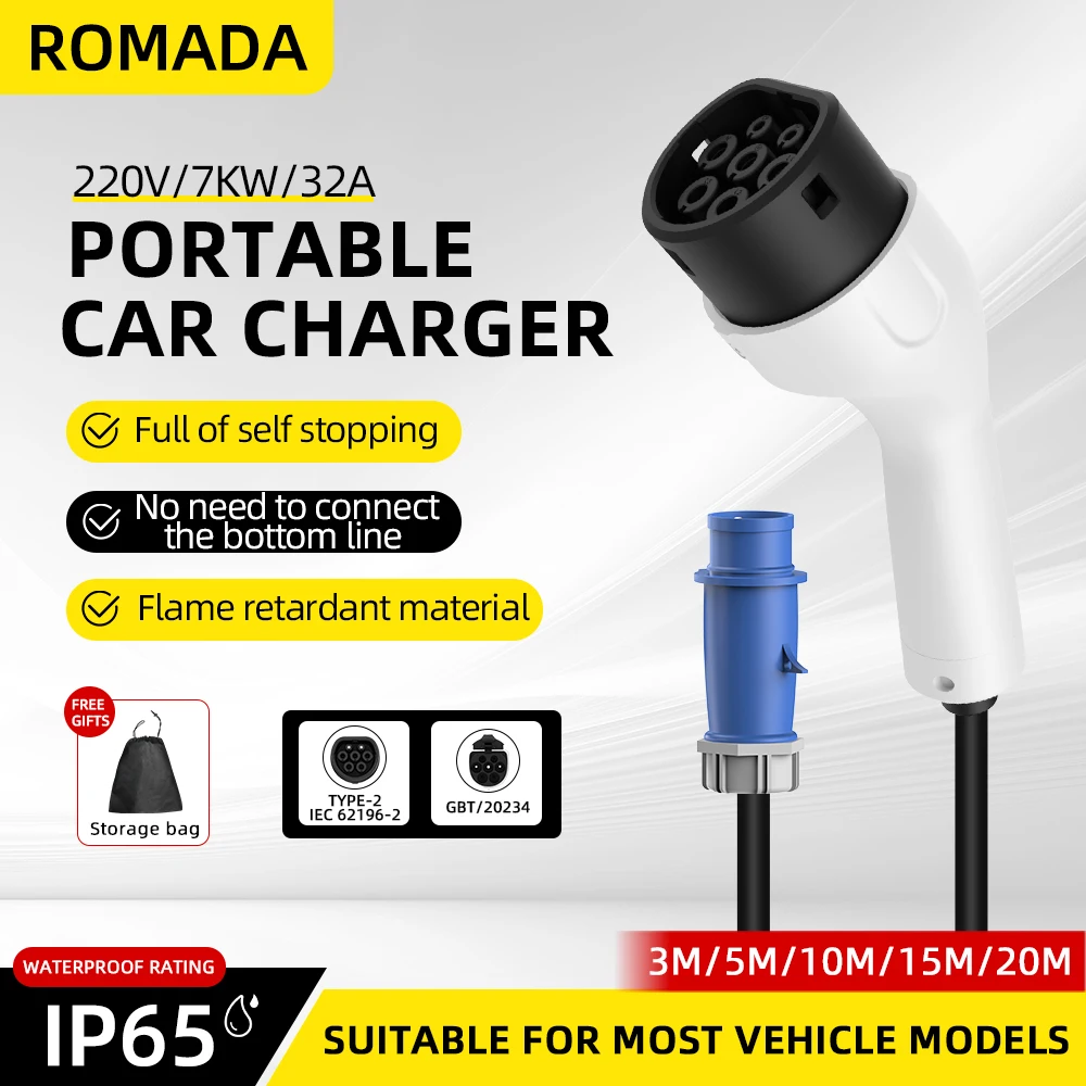 Chargeur portable pour véhicul - Portable Ev Charger 32A Type 2 Cee Plug avis et prix