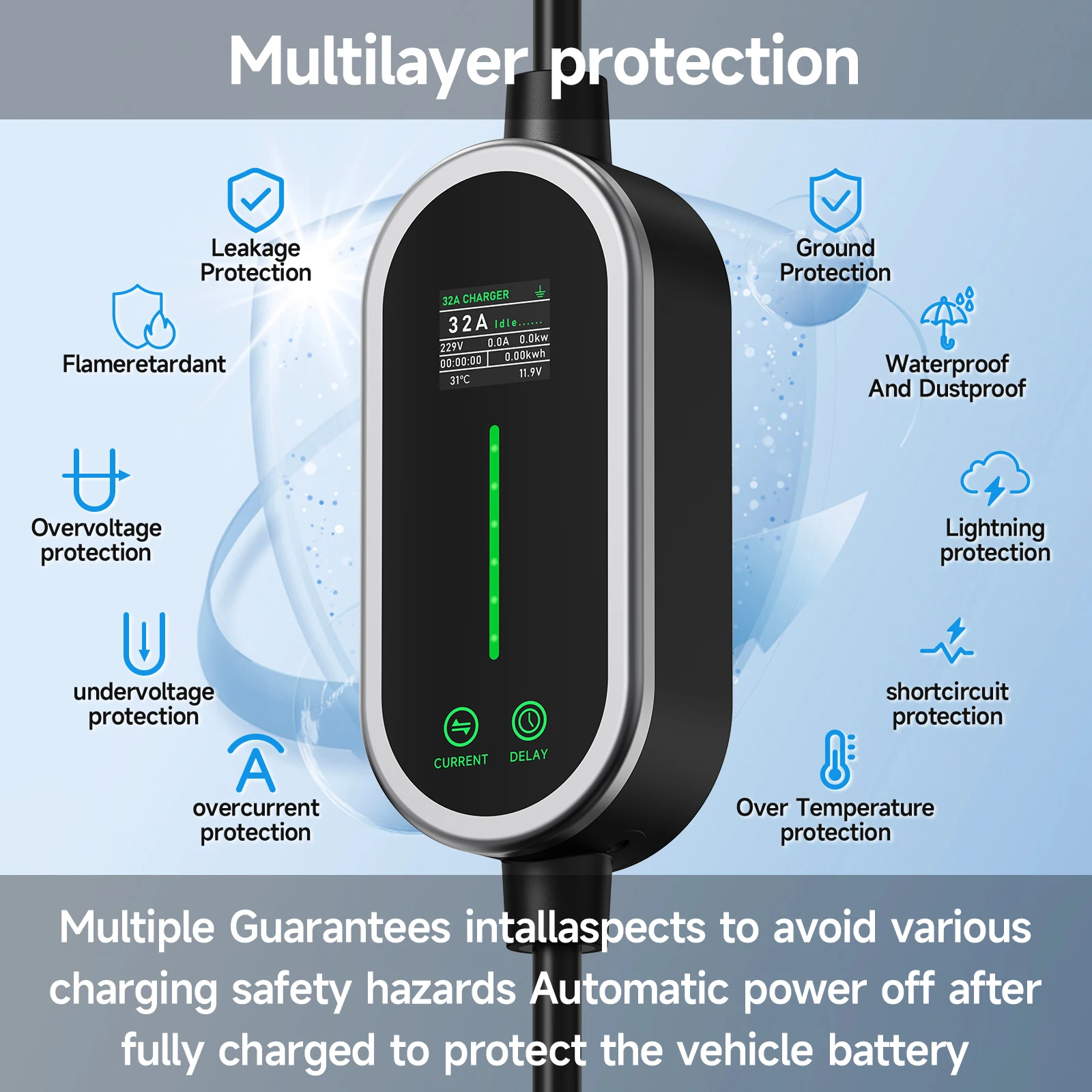 AFEEV 7.2KW 32A Chargeur EV po - Portable Ev Charger 32A Type 2 Cee Plug avis et prix