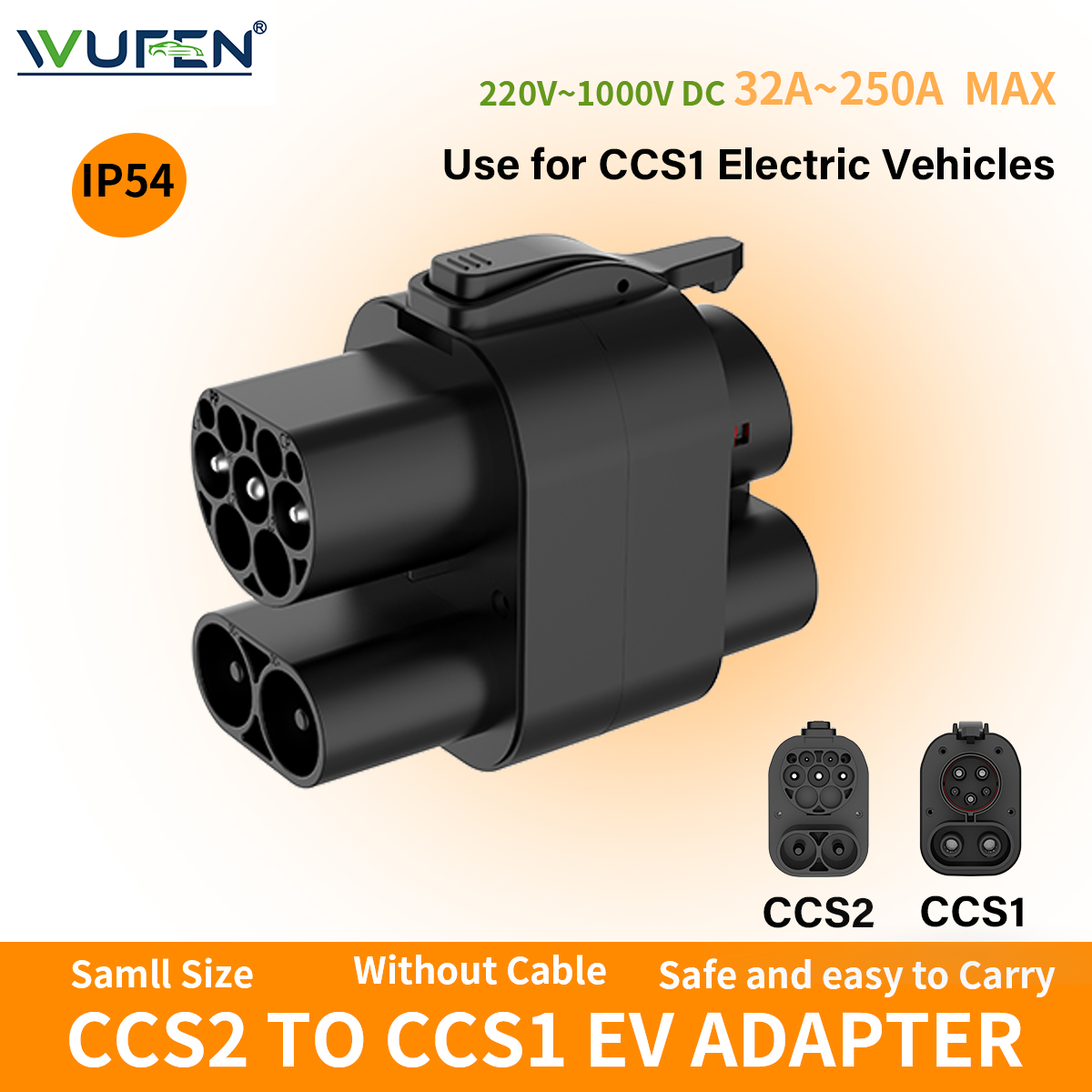 WUFEN CCS2 à CCS1 EV adaptateu - Ccs2 To Ccs1 Fast Charge Adapter 250Kw avis et prix